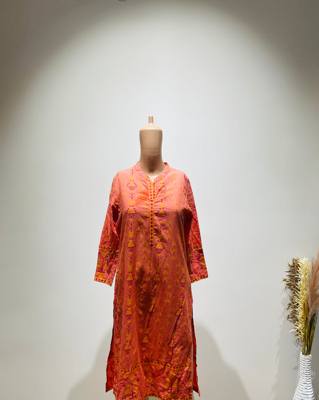 MAX Printed Pink Kurta - M Size
