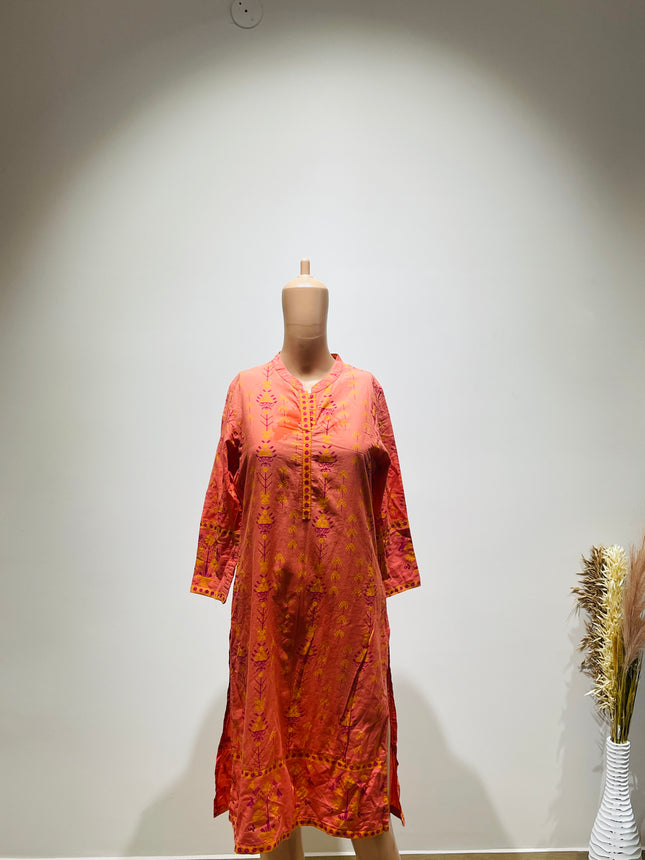 MAX Printed Pink Kurta - M Size