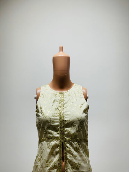 INDYA Womens Golden Floral Printed Kurta - XS Size