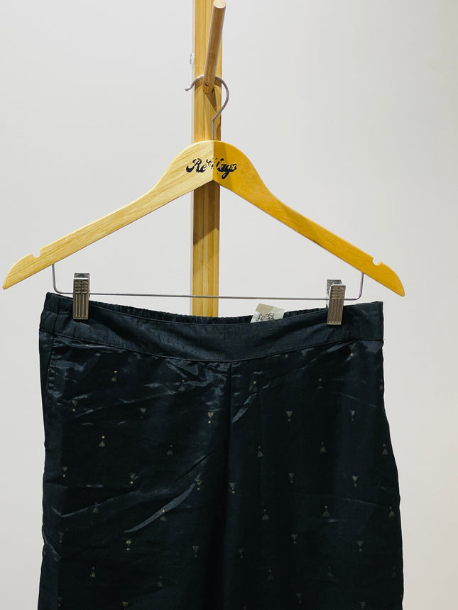 Womens Loose Fit Black Trousers - M Size