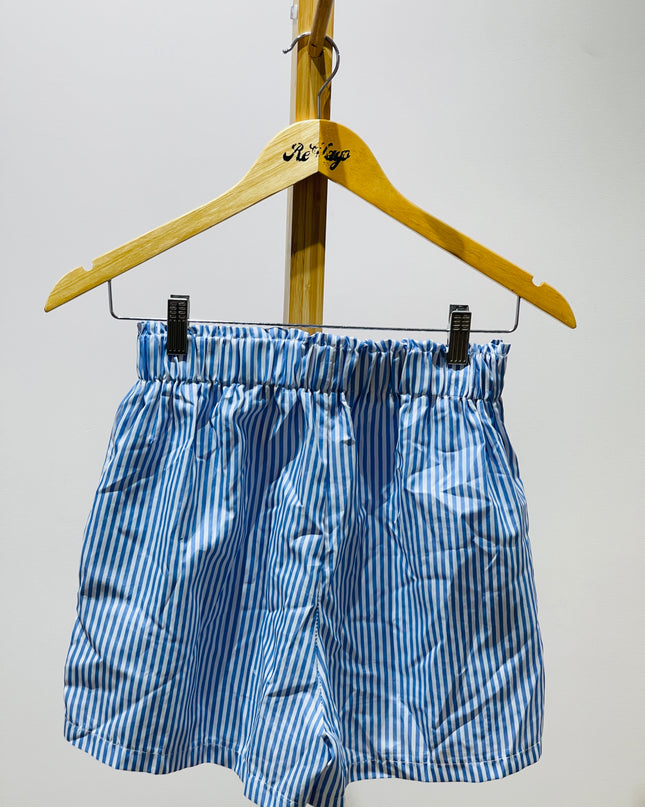 Womens Striped Blue and White Shorts - M Size