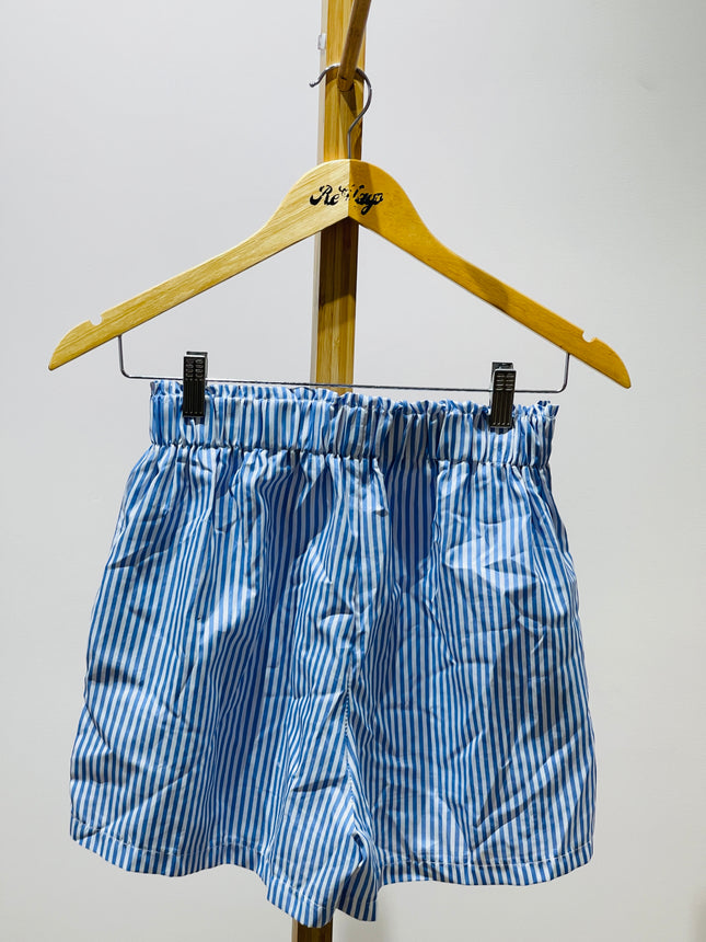 Womens Striped Blue and White Shorts - M Size