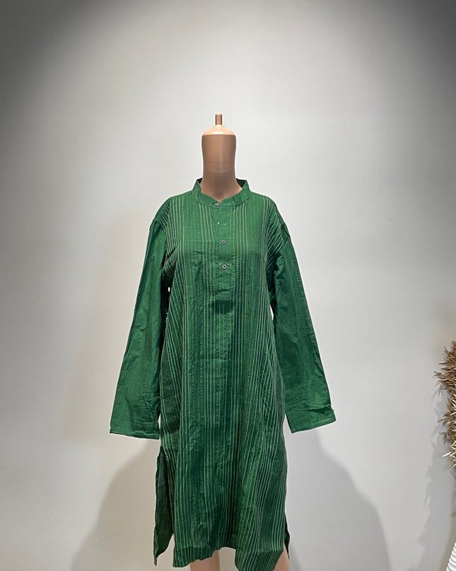 FABINDIA Casual Cotton Green Kurta - XXL Size