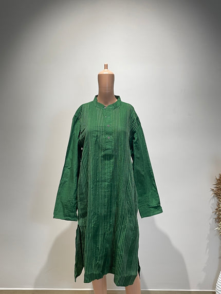 FABINDIA Casual Cotton Green Kurta - XXL Size