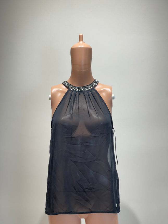 ONLY Women's Casual Sleeveless Solid  Black Top - M