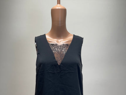 H&M Women's Casual Sleeveless Solid  Black Top - S Size