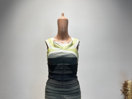 Women's Round Neck Green bodycon Dress - S Size