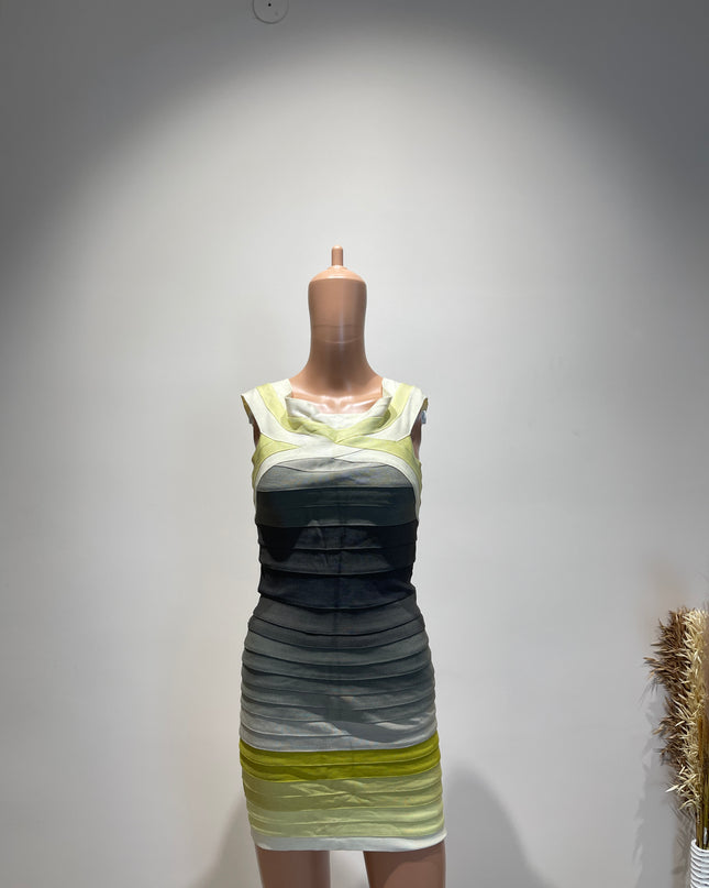 Women's Round Neck Green bodycon Dress - S Size