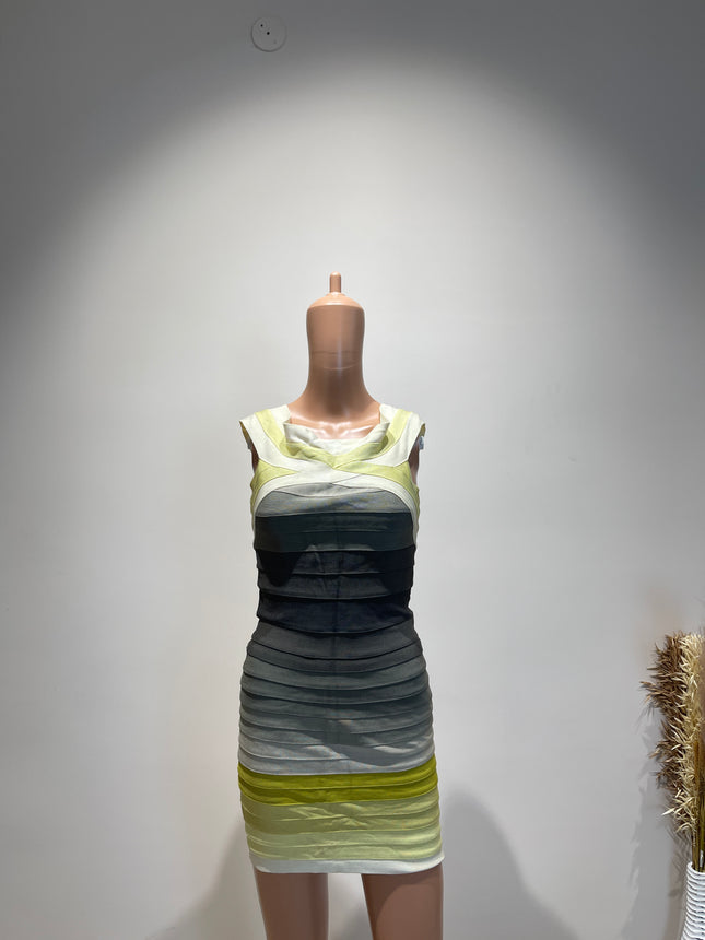 Women's Round Neck Green bodycon Dress - S Size