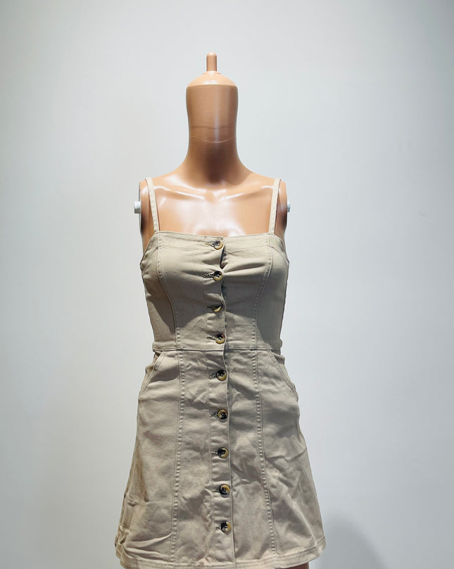 DIVIDED H&M Women A-line Beige Mini/Short Dress - XS Size