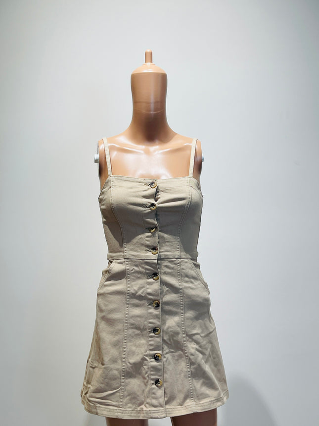 DIVIDED H&M Women A-line Beige Mini/Short Dress - XS Size