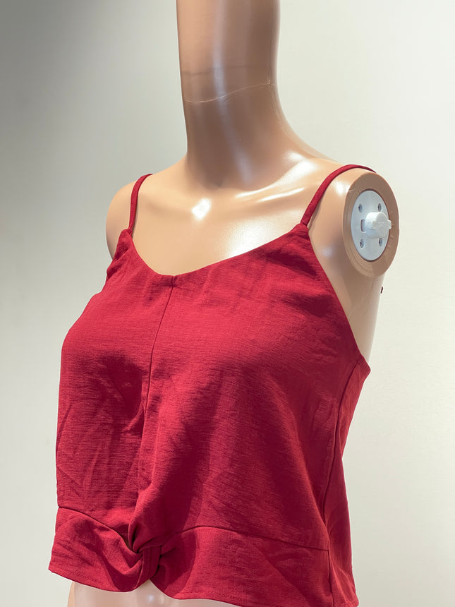 MANGO Women's Casual Red Crop Top - S Size