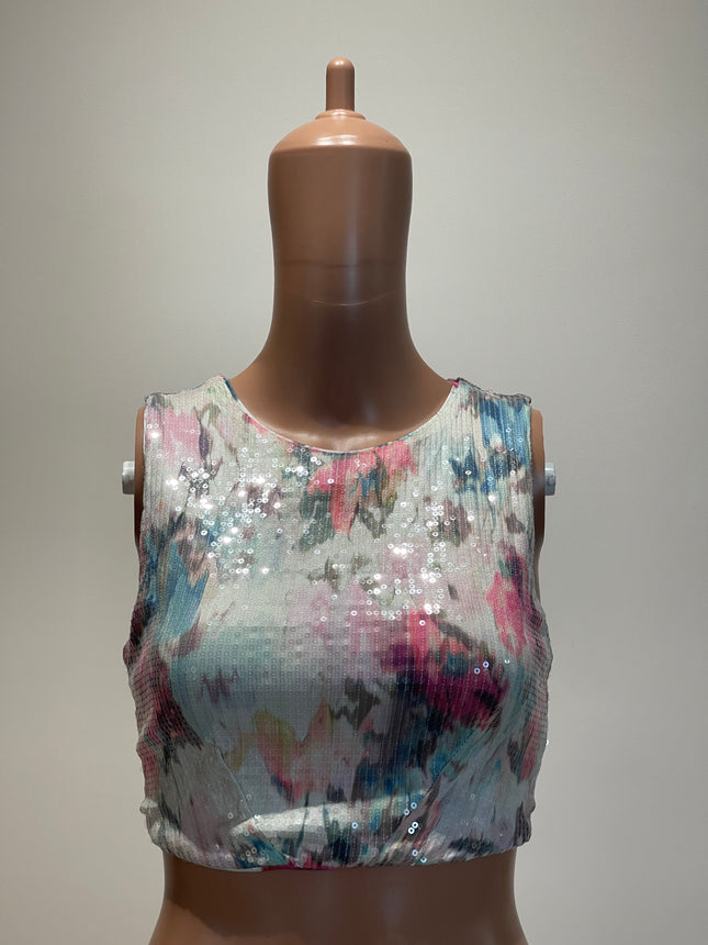H&M Women's White Sequined Top - XS Size