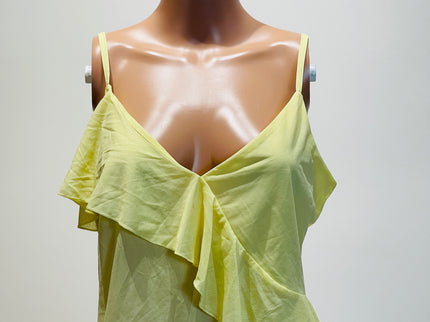 H&M Flounce Detail Strappy Yellow Top - M Size