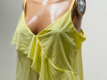 H&M Flounce Detail Strappy Yellow Top - M Size