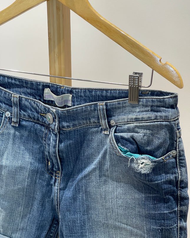 BOOTCUT Women's Casual Dark Blue Shorts - M Size