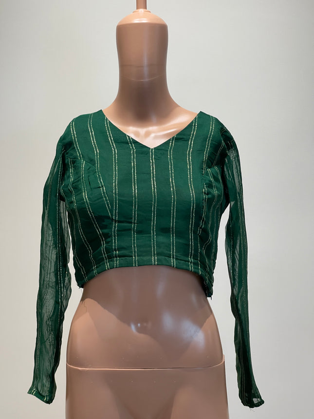 Women's V - Neck Green Blouse - M Size