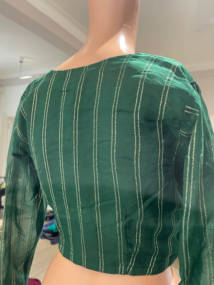 Women's V - Neck Green Blouse - M Size