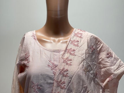 Women's Casual Pink Kurta with Dupatta - L Size
