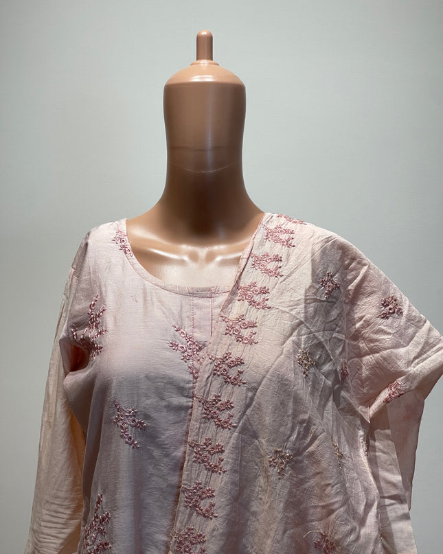 Women's Casual Pink Kurta with Dupatta - L Size