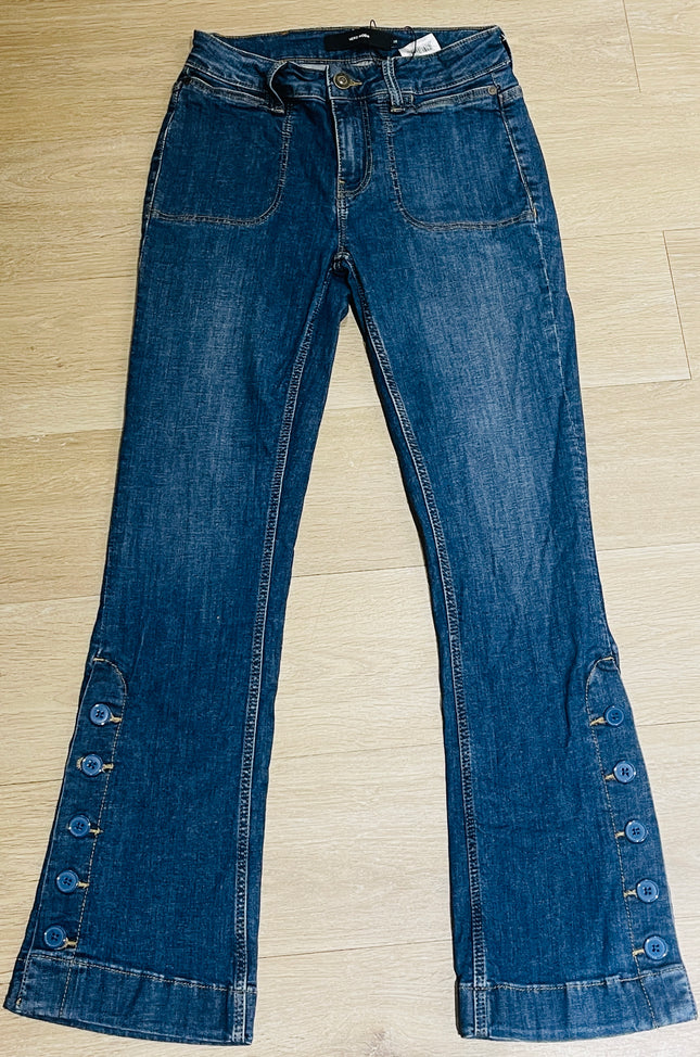 VERO MODA Women's Boot Cut Dark Blue Jeans - XS Size