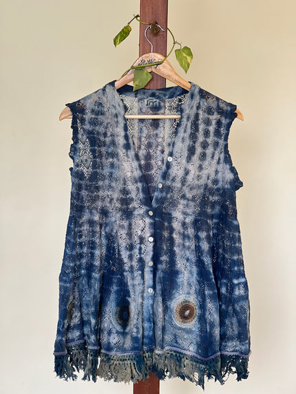 JOT Women's  Sleeveless Shrug Blue Top - XL Size