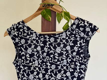Women's Croptop/Blouse Blue Floral