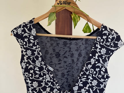 Women's Croptop/Blouse Blue Floral