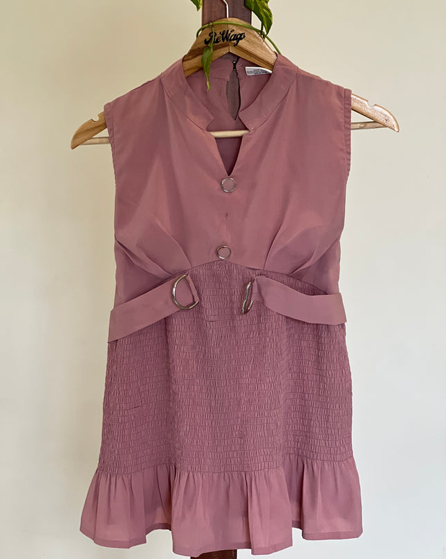 YAWEN Girls Top/Dress Sleeveless Rose Color - S Size