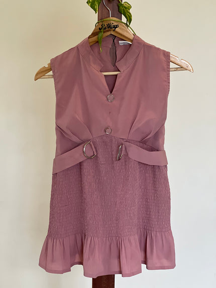 YAWEN Girls Top/Dress Sleeveless Rose Color - S Size