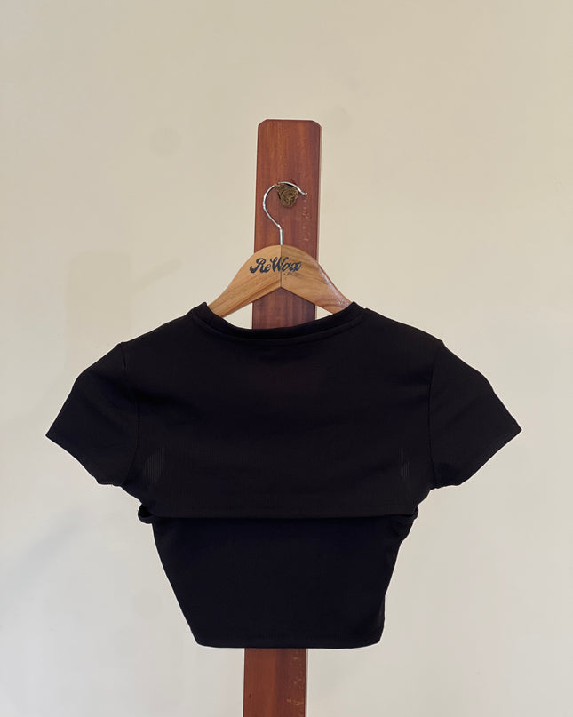 FB Sister's Women's Black Croptop - XXS Size