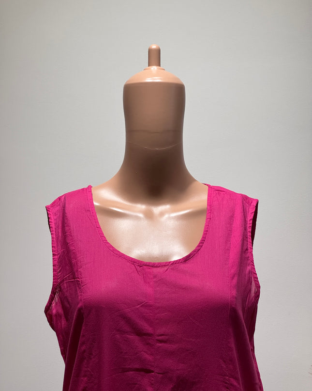 BIBA Womens Fuchsia Pink Printed Dress With Jacket M Size