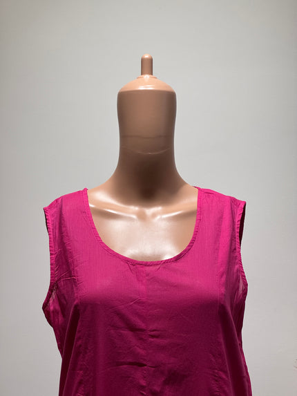 BIBA Womens Fuchsia Pink Printed Dress With Jacket M Size
