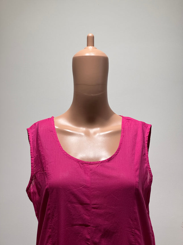 BIBA Womens Fuchsia Pink Printed Dress With Jacket M Size