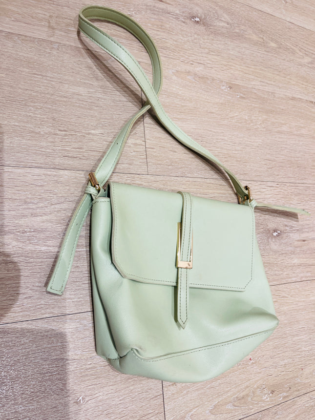 Women's Green Solid-Color Shoulder Bag