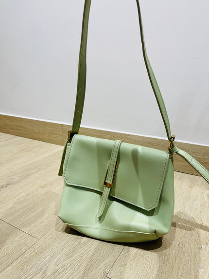 Women's Green Solid-Color Shoulder Bag