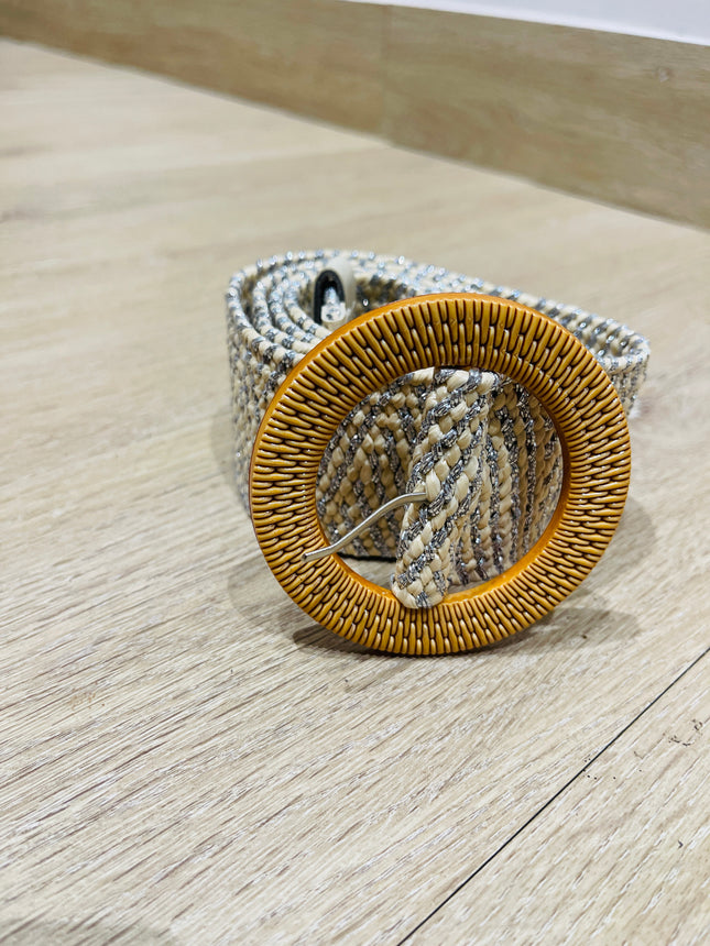 Women's Straw Woven Elastic Waist Belt
