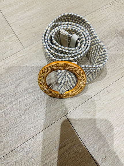 Women's Straw Woven Elastic Waist Belt