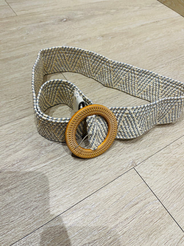 Women's Straw Woven Elastic Waist Belt