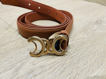 Women's Celine Triomphe gold-toned Buckle Shaped  Belt