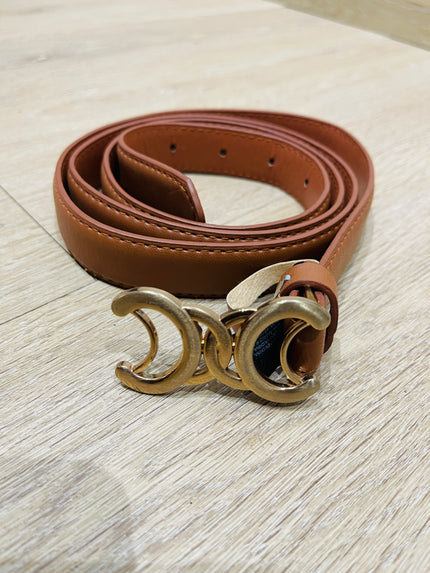 Women's Celine Triomphe gold-toned Buckle Shaped  Belt