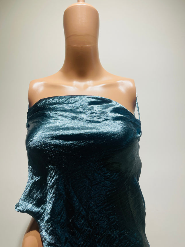 SALTY Women's Shimmery teal strapless Top - S Size