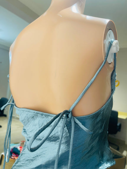 SALTY Women's Shimmery teal strapless Top - S Size