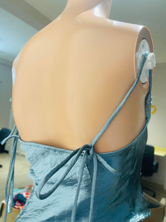 SALTY Women's Shimmery teal strapless Top - S Size