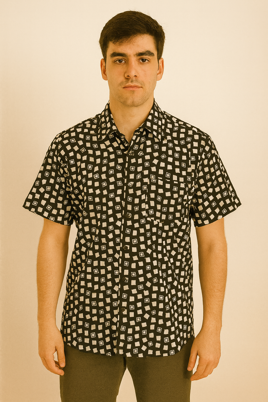 Men's Casual Brown Shirt - XXL Size