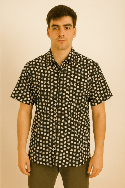 Men's Casual Brown Shirt - XXL Size