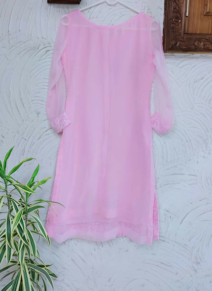 Embroidered Baby Pink Kurta 