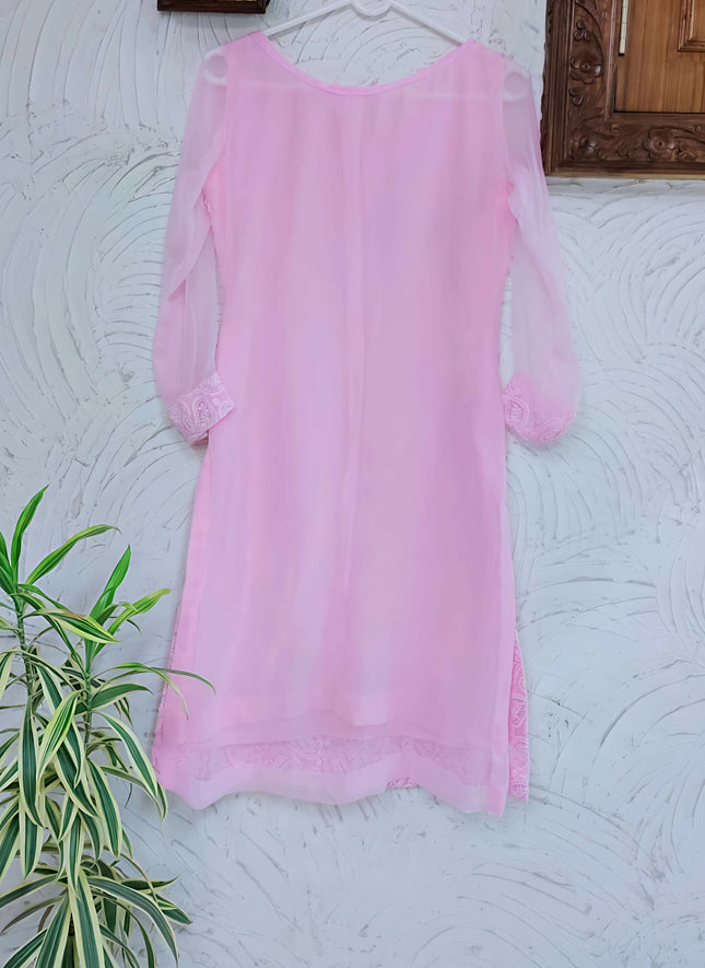 Embroidered Baby Pink Kurta 