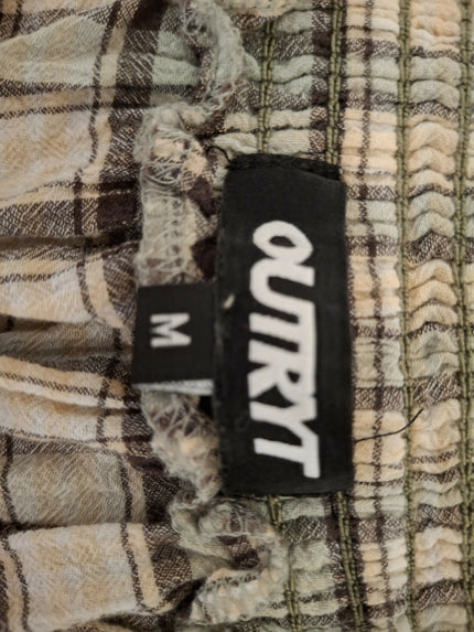 Checked Off Shoulder Top - Size M (Branded)