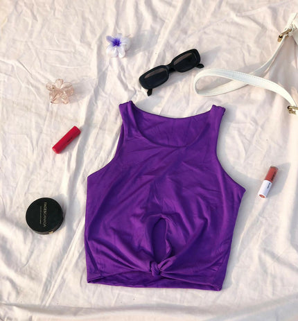 Women's Purple Knot Crop Top - XS Size [NEW]